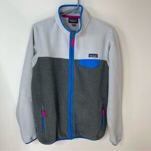 Patagonia Synchilla Fleece Jacket Women’s Large Gray Colorblock Full Zip Pockets